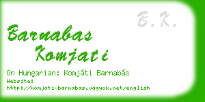 barnabas komjati business card